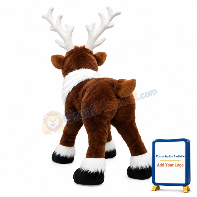 Unisex Running Plush Reindeer Mascot Costume