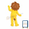 Fancy Little Yellow Lion With Brown Mane Mascot Costume