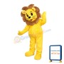 Fancy Little Yellow Lion With Brown Mane Mascot Costume