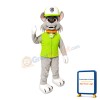 Honest Grey Dog With Green Top Mascot Costume