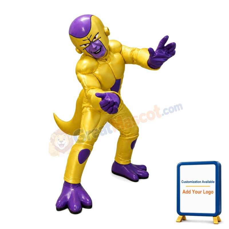 Horrifying Powerful Gold Alien Mascot Costume