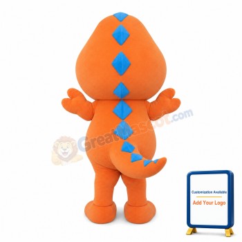 Funny Big Head Little Orange Dragon Mascot Costume
