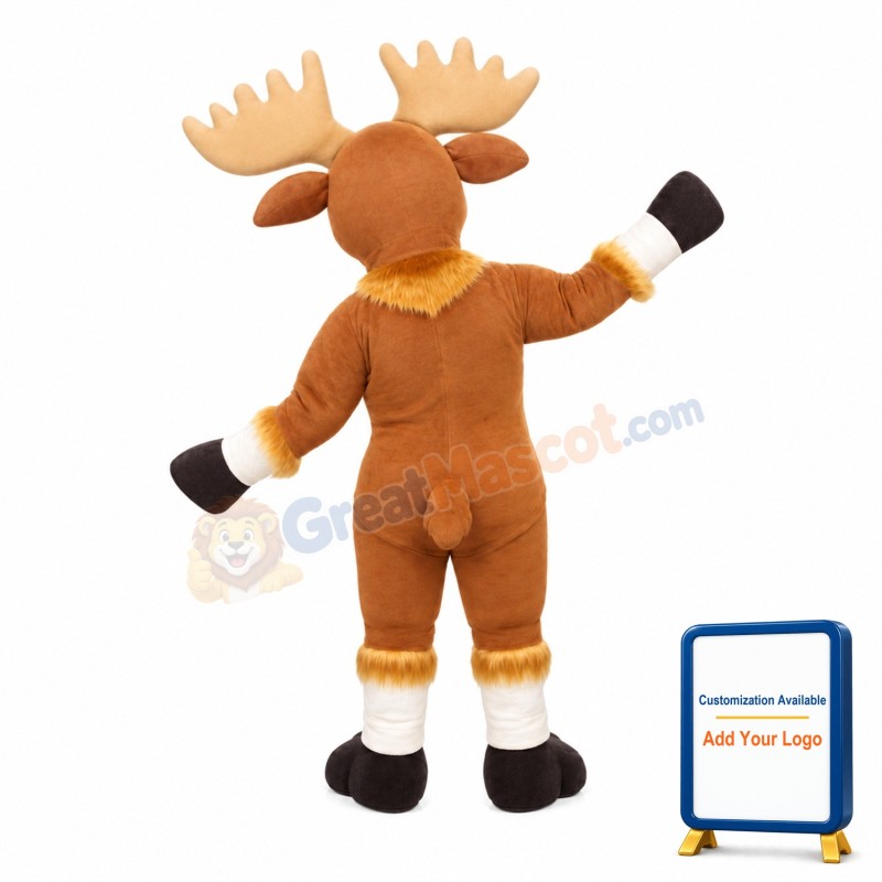 Standing Soft Plush Moose Mascot Costume
