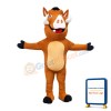 Brown Wild Pig With Fangs Mascot Costume