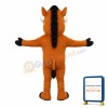Brown Wild Pig With Fangs Mascot Costume