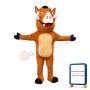 Brown Wild Pig With Fangs Mascot Costume