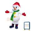 Classic Version Snowman With Green Scarf Mascot Costume