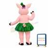 Lovely Cartoon Pig With Green Eyes Mascot Costume