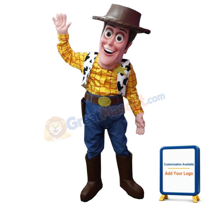 Adult Cowboy With Plaid Shirt Mascot Costume