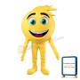 Round Yellow Ball With Green Eyes Mascot Costume