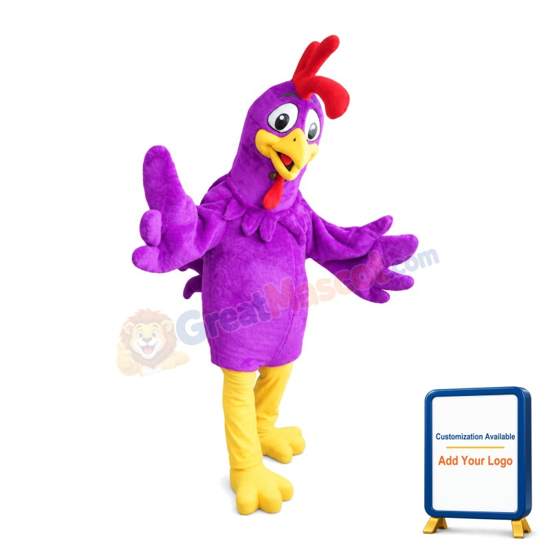Soft Purple Chicken Mascot Costume