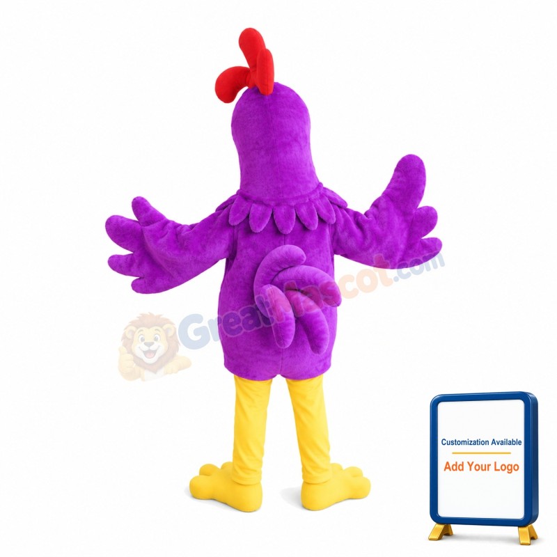Soft Purple Chicken Mascot Costume