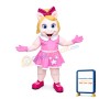 Adorable Girl Horse In Pink Dress Mascot Costume