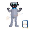 Clever Grey Dog Wearing Collar Mascot Costume