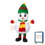 Super Cute Snowman With Christmas Hat Mascot Costume