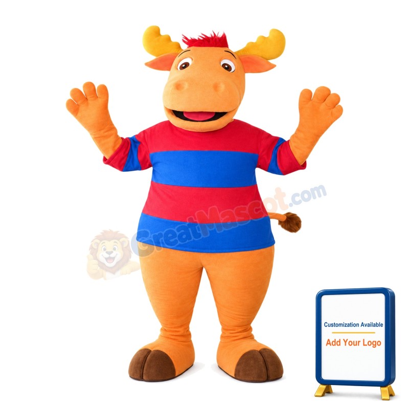 Adult Strong Orange Cattle Mascot Costume