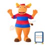 Adult Strong Orange Cattle Mascot Costume