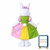 Beautiful White Rabbit With Colorful Dress Mascot Costume