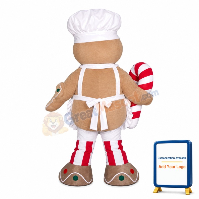 Round Body Chef Doll Holding Candy Mascot Costume