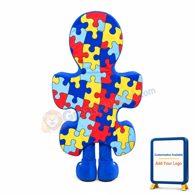 Interesting Colorful Puzzle Doll Mascot Costume