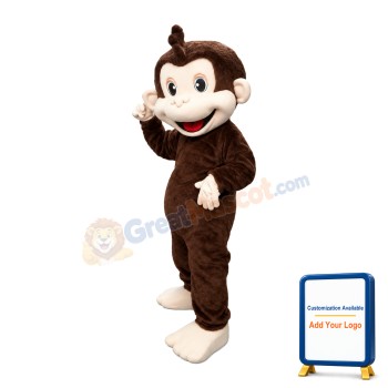 Basic Brown Monkey With Smiling Face Mascot Costume
