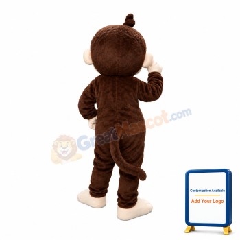 Basic Brown Monkey With Smiling Face Mascot Costume