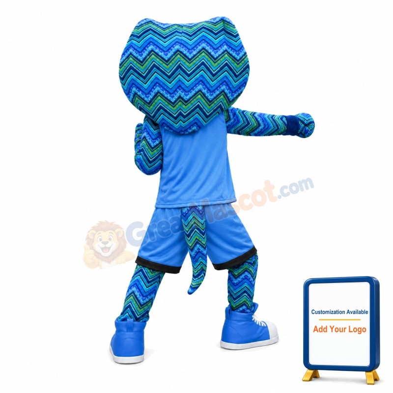 Blue Ripple Python In Sports Set Mascot Costume