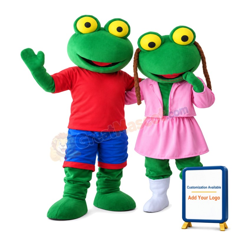 Unisex Frog Couple With Sports Set Mascot Costume