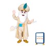 Bearded Old Arab King With Coat Mascot Costume