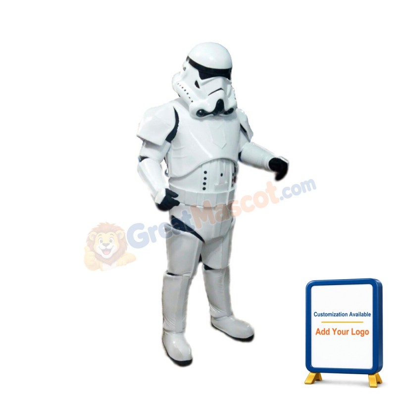 Cool Space Robot Wearing White Space Suit Mascot Costume