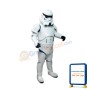 Cool Space Robot Wearing White Space Suit Mascot Costume