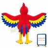 Big Red Bird With Blue & Yellow Wings Mascot Costume