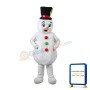 Soft Cartoon Snowman With Bowler Hat Mascot Costume