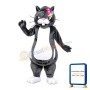 Grey Rabbit With Colorful Flower On Head Mascot Costume