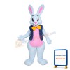 Gross White Rabbit With Orange Tie Mascot Costume