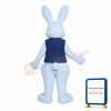 Gross White Rabbit With Orange Tie Mascot Costume
