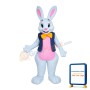 Gross White Rabbit With Orange Tie Mascot Costume