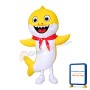 Yellow Dolphin With Red Scarf Mascot Costume