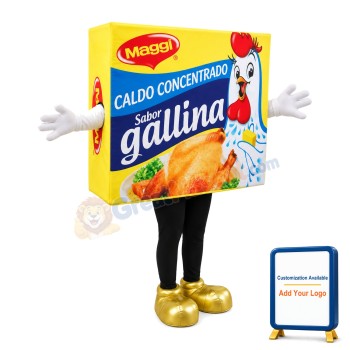 Standing Style Concentrated Chicken Box Mascot Costume
