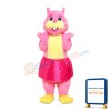 Pink & Yellow Squirrel With Skirt Mascot Costume