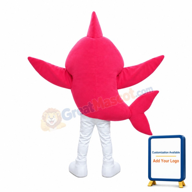 Bright Eyes Smiling Red Shark Mascot Costume