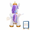 White Pony With Purple Mane And Gold Horn Mascot Costume