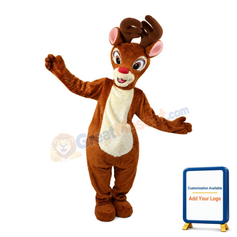 Short Plush Little Moose Mascot Costume