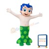 Blue Hair Little Mermaid With Green Fishtail Mascot Costume