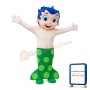 Blue Hair Little Mermaid With Green Fishtail Mascot Costume