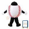 Cartoon Big Baseball With Cap Mascot Costume