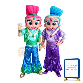 Colorful Indian Woman With Traditional Clothing Mascot Costume