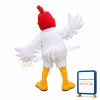 White Chicken With Red Cockscomb Mascot Costume