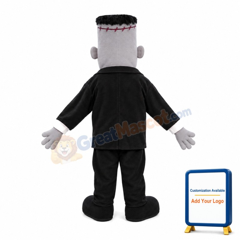 Square Face Man With Red Tie Mascot Costume