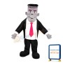 Square Face Man With Red Tie Mascot Costume